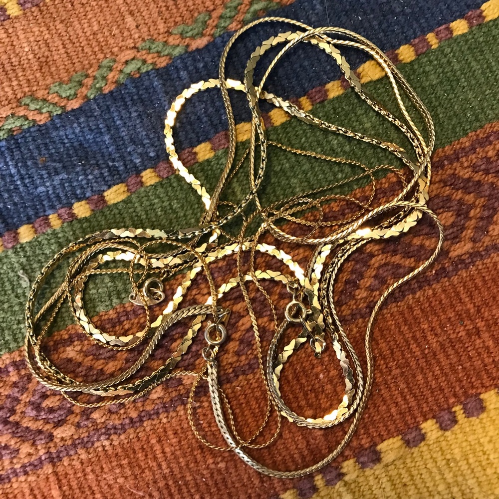 Trio of Gold Tone Chains Trifari
